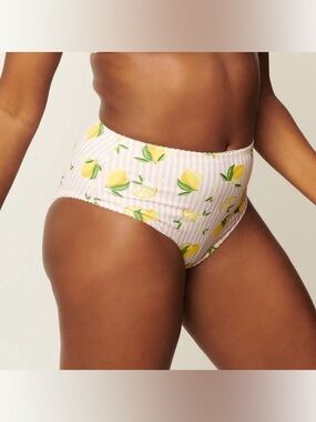 Unique Vintage High Waisted Lemon pinup swim bottoms